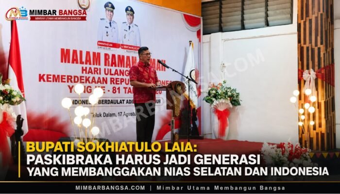 Bupati-Nias-Selatan-di-acara-Malam-Ramah-Tamah Bupati Sokhiatulo Laia: Paskibraka Harus Jadi Generasi yang Membanggakan Nias Selatan dan Indonesia