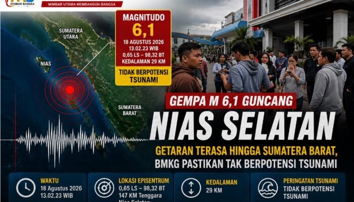 Gempa-di-Nias-Selatan Gempa M6,1 Guncang Nias Selatan, Getaran Terasa hingga Sumatera Barat, BMKG Pastikan Tak Berpotensi Tsunami