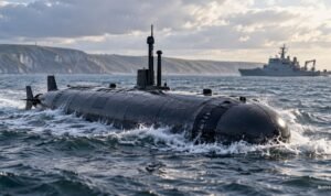 Ilustrasi XV Excalibur, kendaraan bawah air nirawak yang digunakan dalam pengujian torpedo kelas berat di perairan Inggris.
