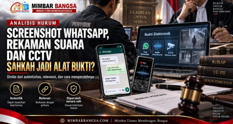 Ilustrasi screenshot WhatsApp, rekaman suara dan CCTV sebagai bukti elektronik dalam perkara pidana Ilustrasi screenshot WhatsApp, rekaman suara dan CCTV sebagai bukti elektronik dalam perkara pidana