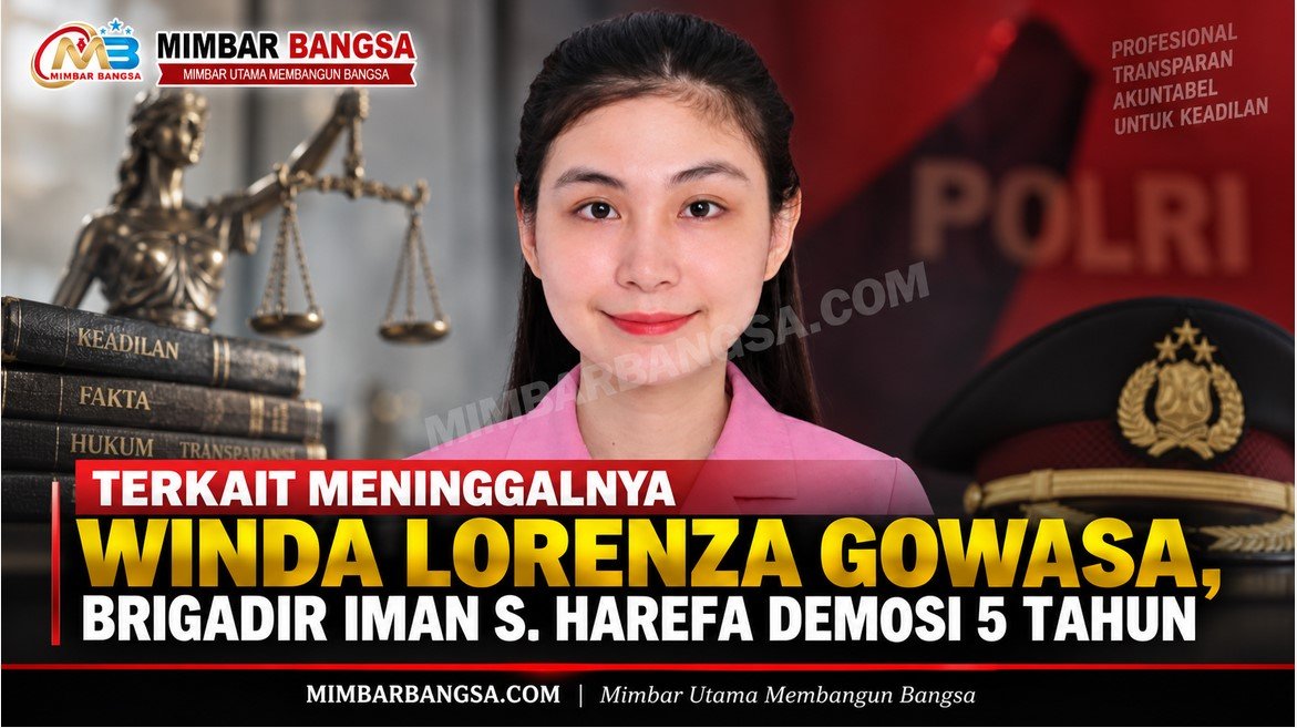 Brigadir Iman Harefa dijatuhi sanksi demosi 5 tahun terkait meninggalnya Winda Lorenza Gowasa
