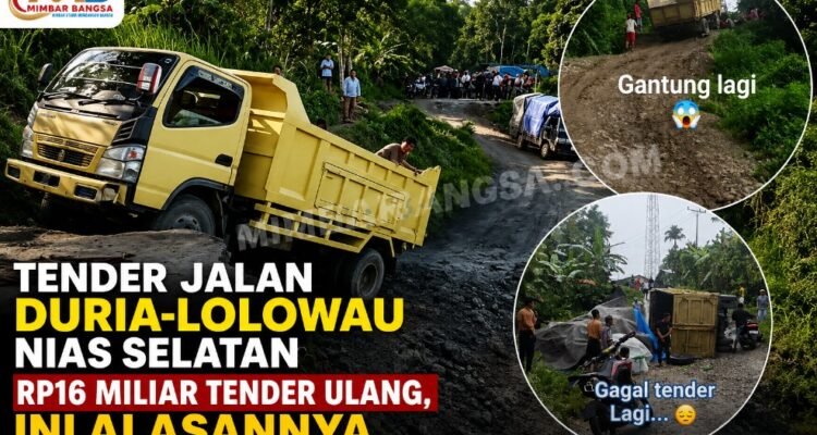 Ilustrasi proyek peningkatan struktur Jalan Provinsi Ruas Duria-Lolowau, Kabupaten Nias Selatan.