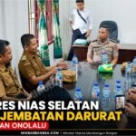 Kapolres Nias Selatan meninjau jembatan darurat di Kecamatan Onolalu
