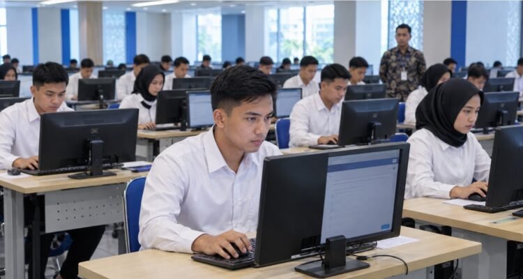 Peserta mengikuti SKD Sekolah Kedinasan 2026 menggunakan sistem CAT BKN Peserta mengikuti SKD Sekolah Kedinasan 2026 menggunakan sistem CAT BKN