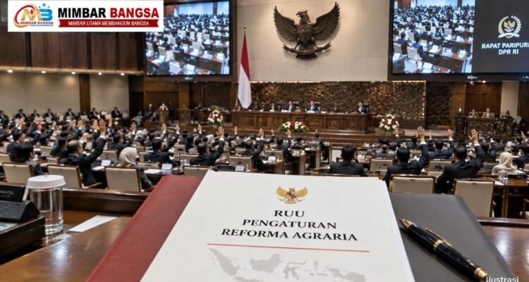 Rapat Paripurna DPR RI di Kompleks Parlemen, Senayan, Jakarta, Selasa, 22 September 2026, saat pengambilan keputusan RUU Pengaturan Reforma Agraria.