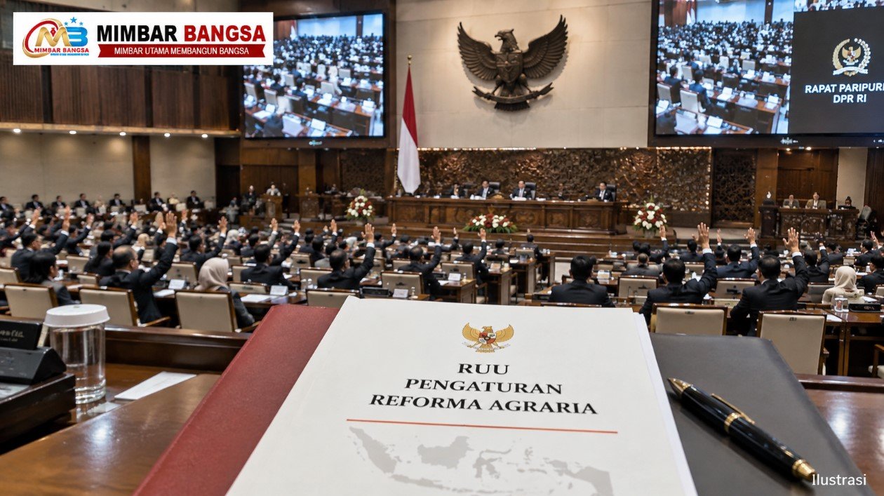 Rapat Paripurna DPR RI di Kompleks Parlemen, Senayan, Jakarta, Selasa, 22 September 2026, saat pengambilan keputusan RUU Pengaturan Reforma Agraria.