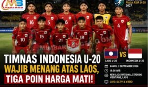 Timnas Indonesia U-20 memburu tiga poin saat menghadapi Laos pada Kualifikasi Piala Asia U-20 2027.
