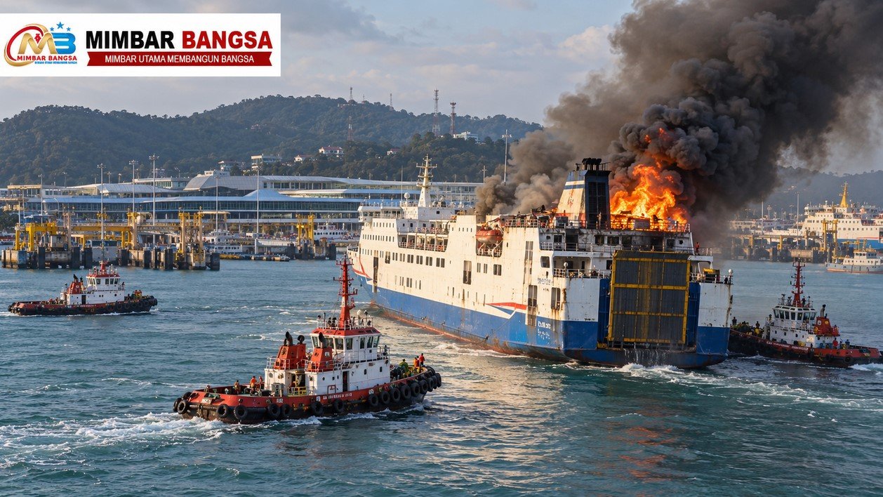 Kronologi KMP Batumandi Terbakar di Dekat Pelabuhan Merak, Seluruh Penumpang Dievakuasi 37 KMP Batumandi terbakar saat mendekati Pelabuhan Merak, 20 Oktober 2026. ASDP: seluruh penumpang dievakuasi, sementara penyebab kebakaran masih diselidiki.