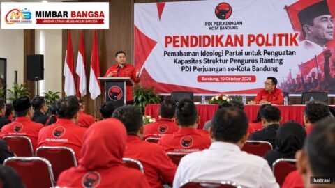 Kegiatan pendidikan politik DPC PDI Perjuangan Kota Bandung untuk penguatan pengurus ranting pada 10 Oktober 2026