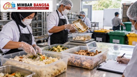 SPPG Cikutra 1 Pilah Sampah MBG, Evaluasi Menu hingga Manfaatkan untuk Ternak 38 Ilustrasi petugas memilah sisa nasi, sayuran, dan lauk MBG untuk evaluasi menu serta pengelolaan limbah organik.