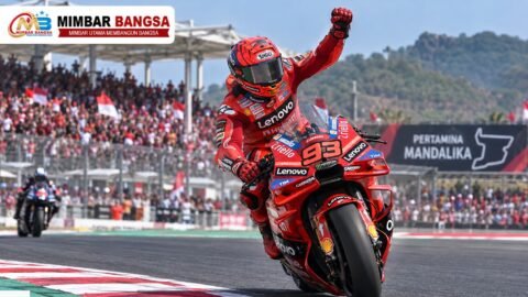 Marc Marquez pembalap Ducati Lenovo Team pemenang sprint MotoGP Mandalika 2026.