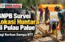 Pekerja membangun hunian sementara komunal bagi penyintas gempa di Desa Maluriwu, Pulau Palue, Kabupaten Sikka, NTT, pada 8 Oktober 2026.