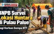 Pekerja membangun hunian sementara komunal bagi penyintas gempa di Desa Maluriwu, Pulau Palue, Kabupaten Sikka, NTT, pada 8 Oktober 2026.