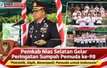 Kapolres Nias Selatan AKBP Alfian Tri Permadi memimpin upacara peringatan Hari Sumpah Pemuda ke-98 Tahun 2026 di Lapangan Orurusa, Teluk Dalam, bersama jajaran Pemkab Nias Selatan.