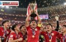 Timnas Indonesia merayakan keberhasilan menjuarai FIFA ASEAN Cup 2026 setelah mengalahkan Thailand lewat adu penalti di Stadion Utama Gelora Bung Karno, Jakarta.
